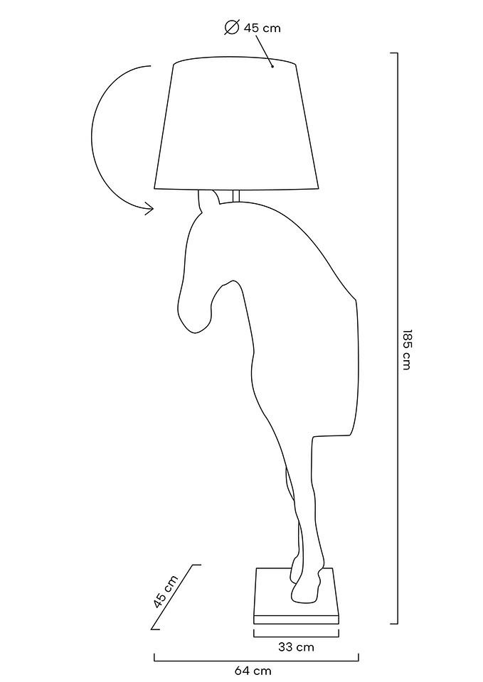 Lampadar Horse Stand M 45x64x185 cm, Fibră de Sticlă Alb Mat - Moosee [2]