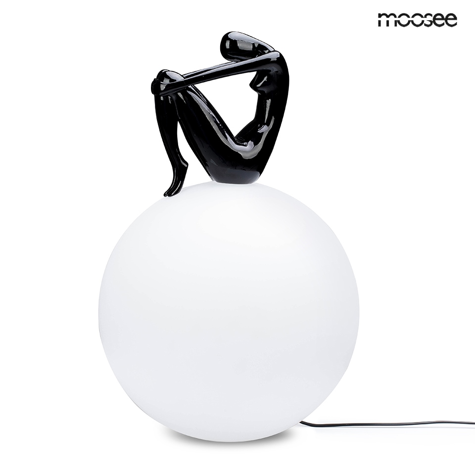 Produse - Lampă de Masă Uomo 35x35x53,5 cm, Polipropilenă și Rășină Negru - Moosee