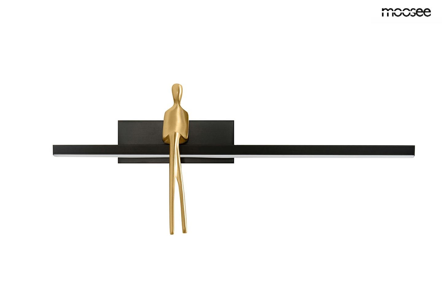 Produse - Aplică Boy 36x8,5x17 cm, Oțel Negru și Alamă - Moosee