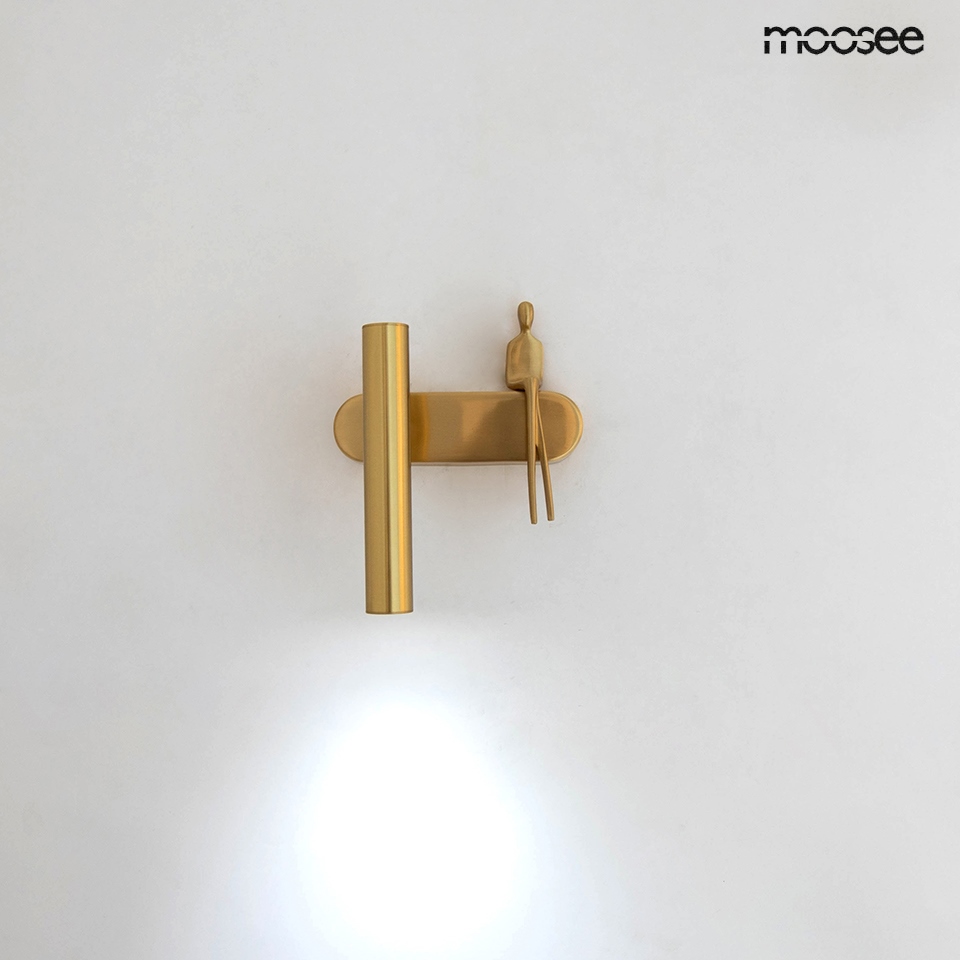 Aplică Boy Tube 17,5x15x23 cm, Oțel Auriu - Moosee [2]