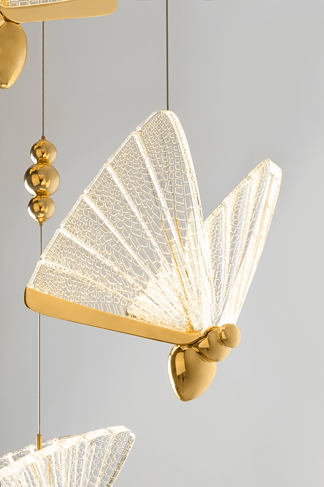 Pendul Butterfly Disc 5 45x45x240 cm, Auriu - Moosee [6]
