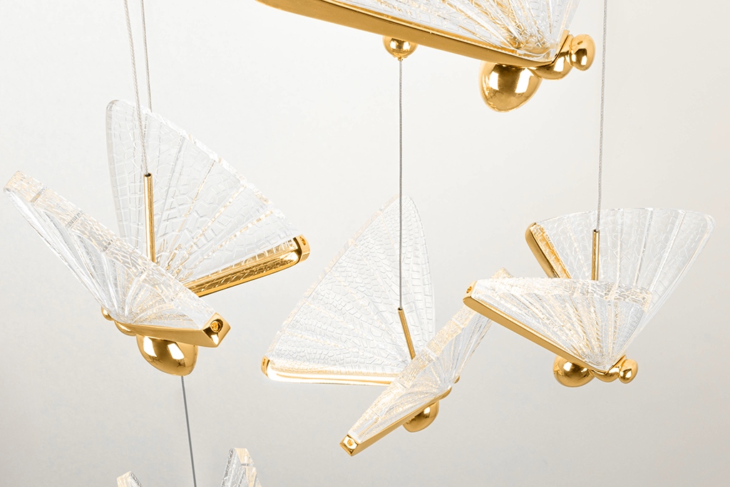 Pendul Butterfly Disc 5 45x45x240 cm, Auriu - Moosee [7]