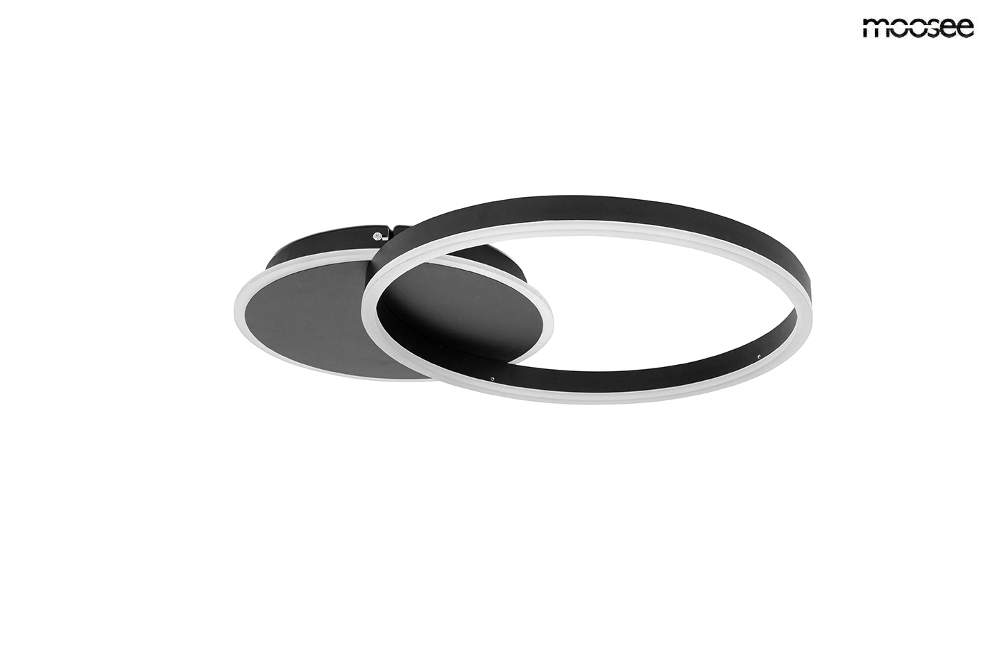 Produse - Plafonieră Rings 2 55x40x7,5 cm, Negru - Moosee