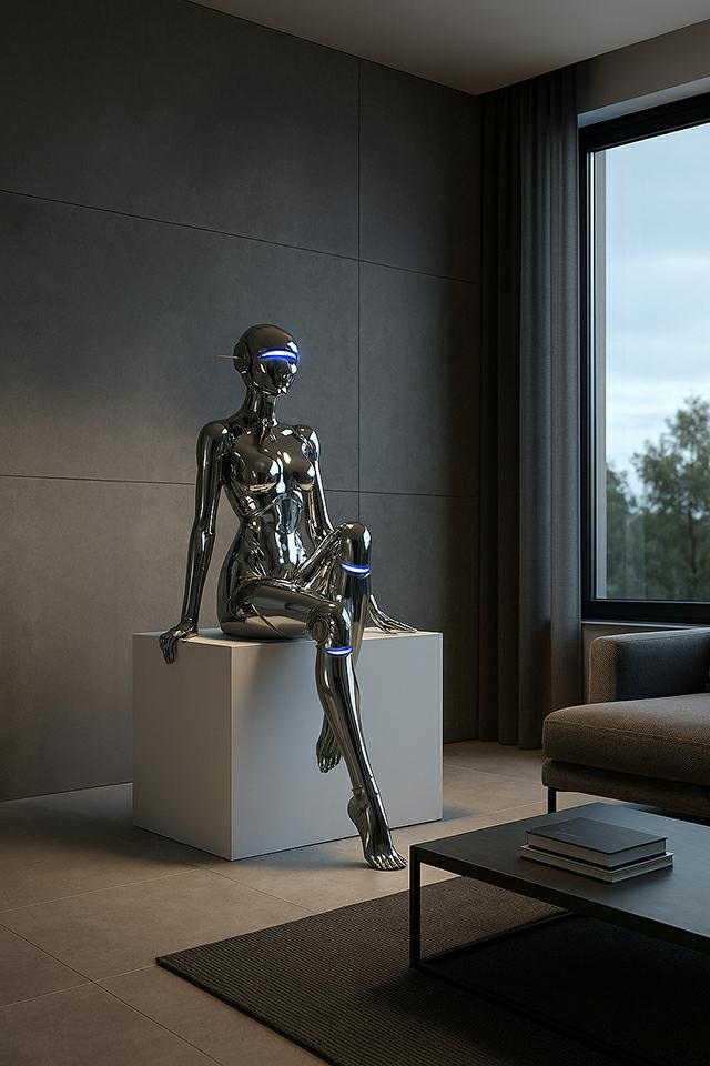 Lampadar Cyber Woman 97,5x70x163 cm, Fibră de Sticlă Cromat - Moosee [11]