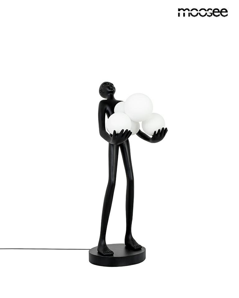 Produse - Lampă de Masă Human Premium 34x34x83 cm, Fibră de Sticlă Neagră Negru - Moosee