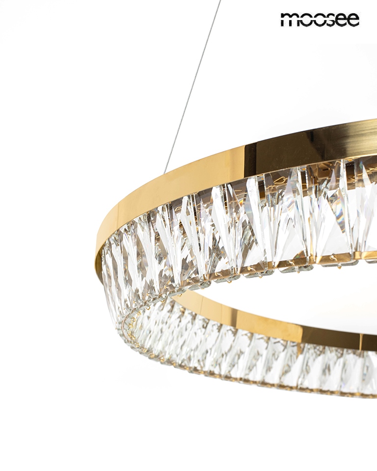 Pendul Savoy 60x60x190 cm, Metal și Cristale Auriu - Moosee [3]