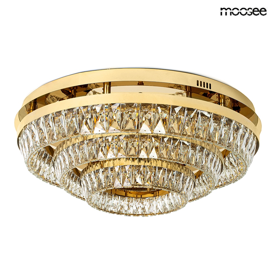 Plafonieră Savoy 3, Metal și Cristale Auriu - Moosee [1]