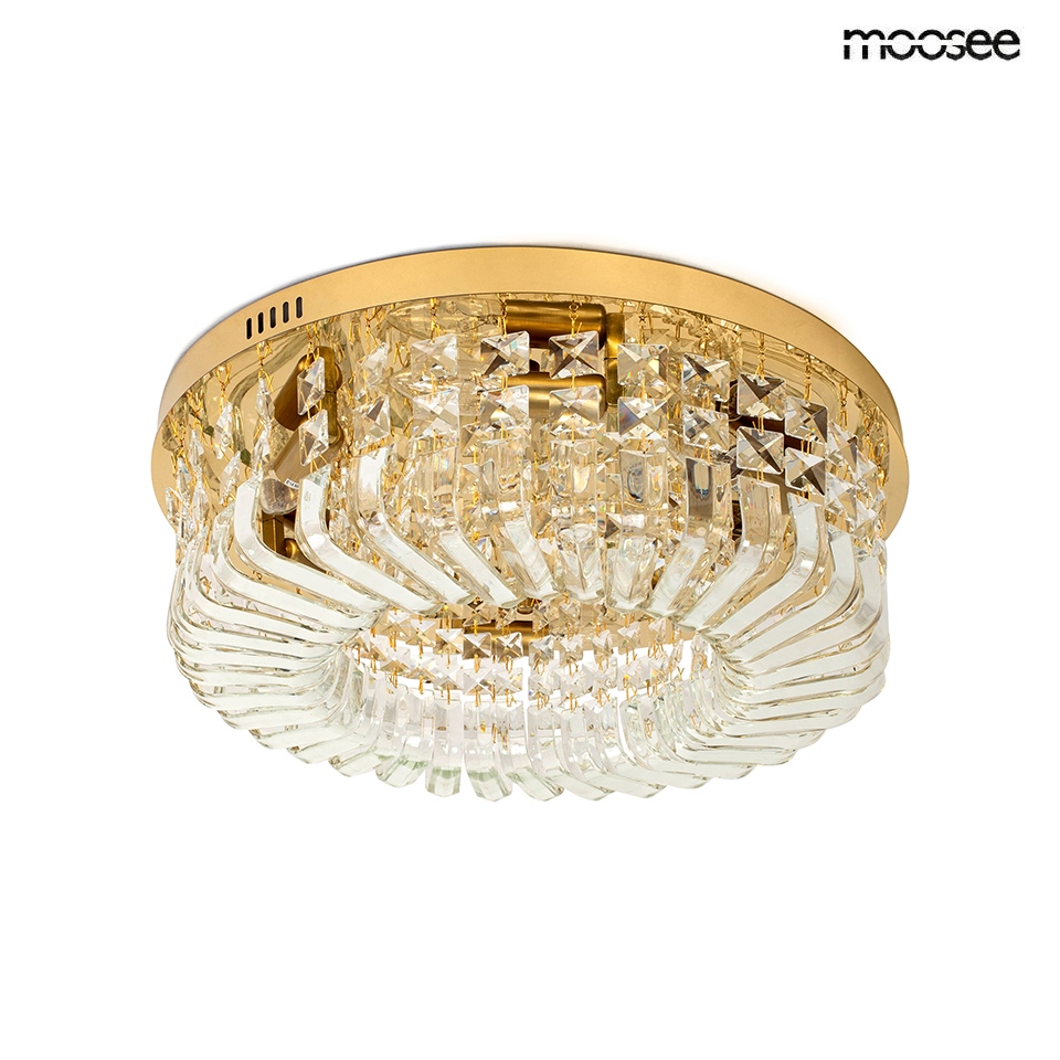 Produse - Plafonieră Baluna 80, Metal și Elemente de Cristal Auriu - Moosee