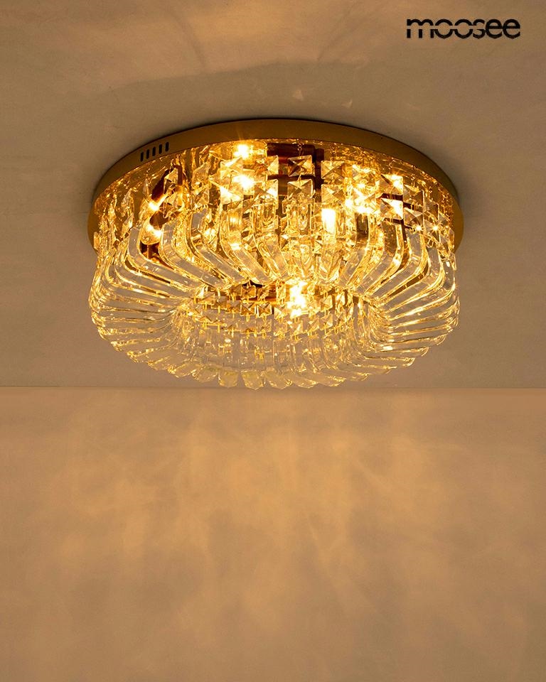 Plafonieră Baluna 80, Metal și Elemente de Cristal Auriu - Moosee [2]