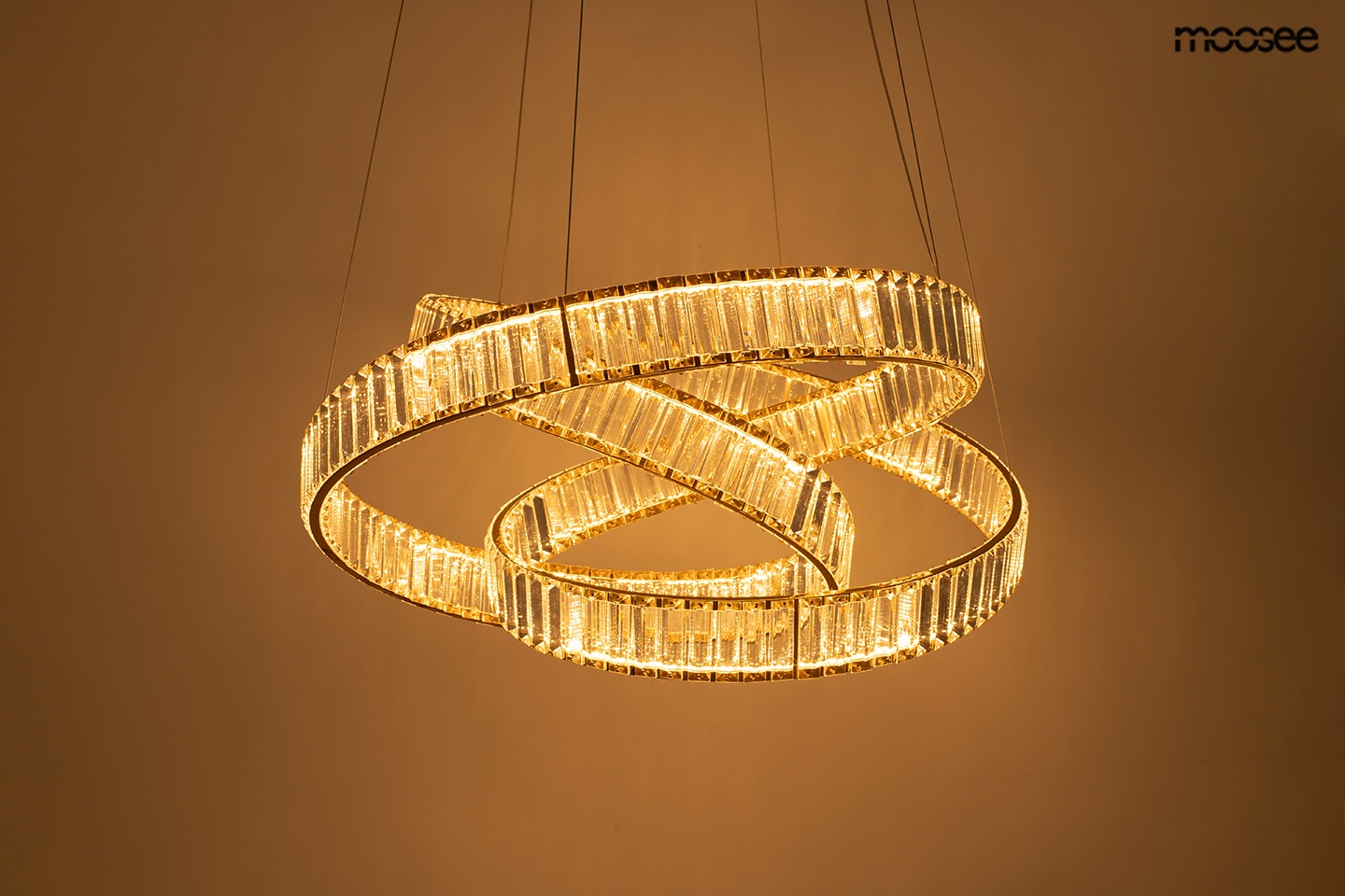 Pendul Wave 80 75x75x220 cm, Oțel și Cristale Auriu - Moosee [2]