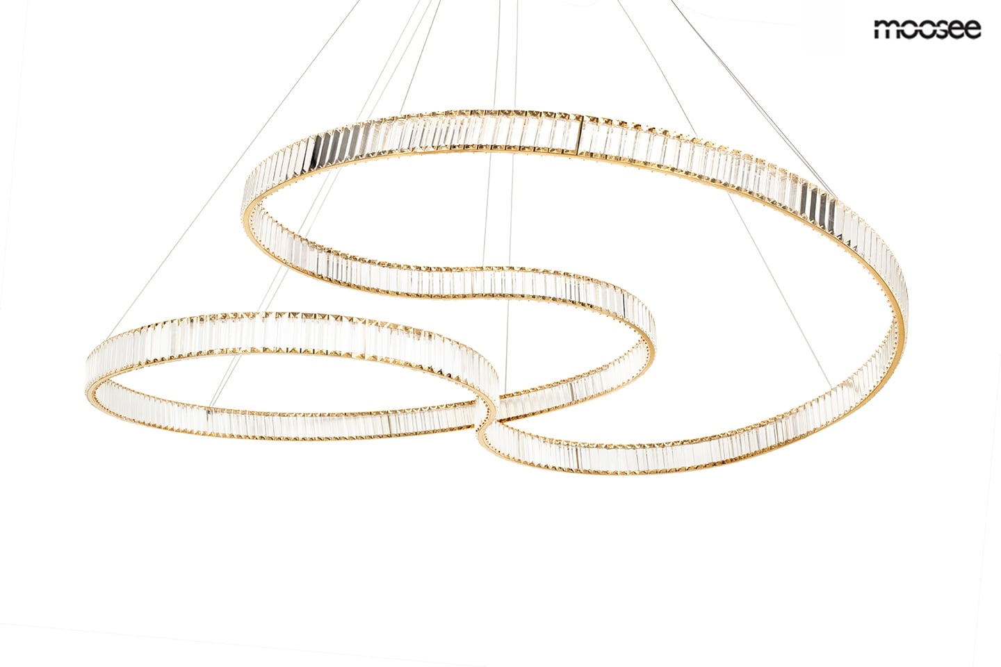 Produse - Pendul Wave 160A 160x130x210 cm, Oțel și Cristale Auriu - Moosee