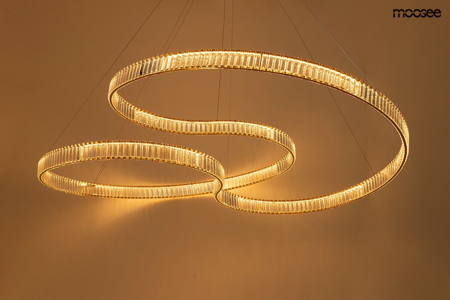 Pendul Wave 160A 160x130x210 cm, Oțel și Cristale Auriu - Moosee [2]