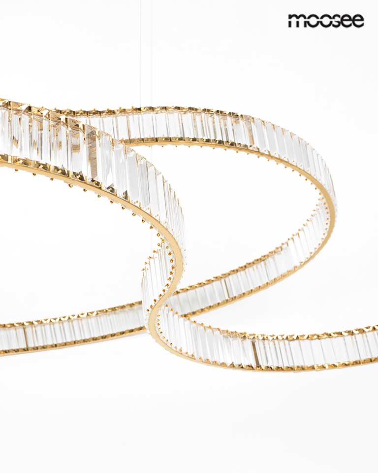 Pendul Wave 160A 160x130x210 cm, Oțel și Cristale Auriu - Moosee [4]