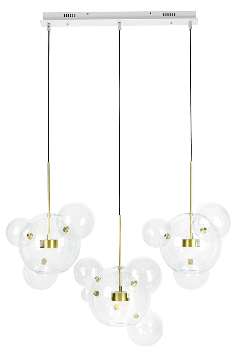 Produse - Pendul Capri Line 3 120x60x273 cm, Abajururi din Sticlă și Aluminiu Anodizat Auriu - Moosee
