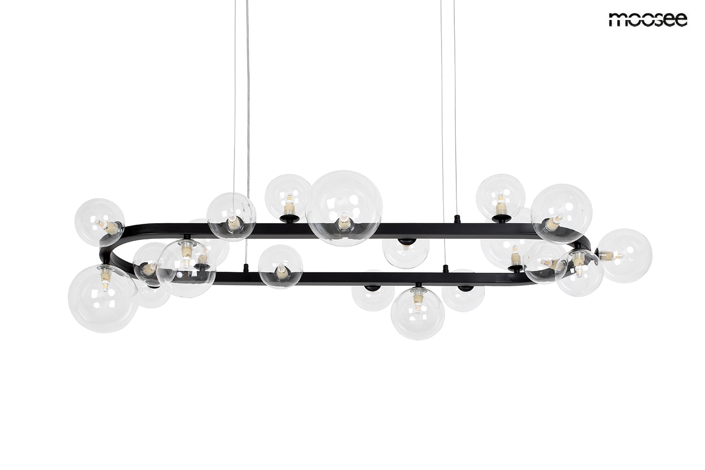 Produse - Pendul Alure Oval 120x55x270 cm, Oțel Negru - Moosee