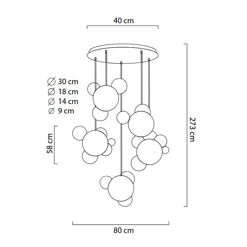 Lustră Capri Disc 5 129,5x129,5x152 cm, Sticlă și Aluminiu Anodizat - Moosee [13]