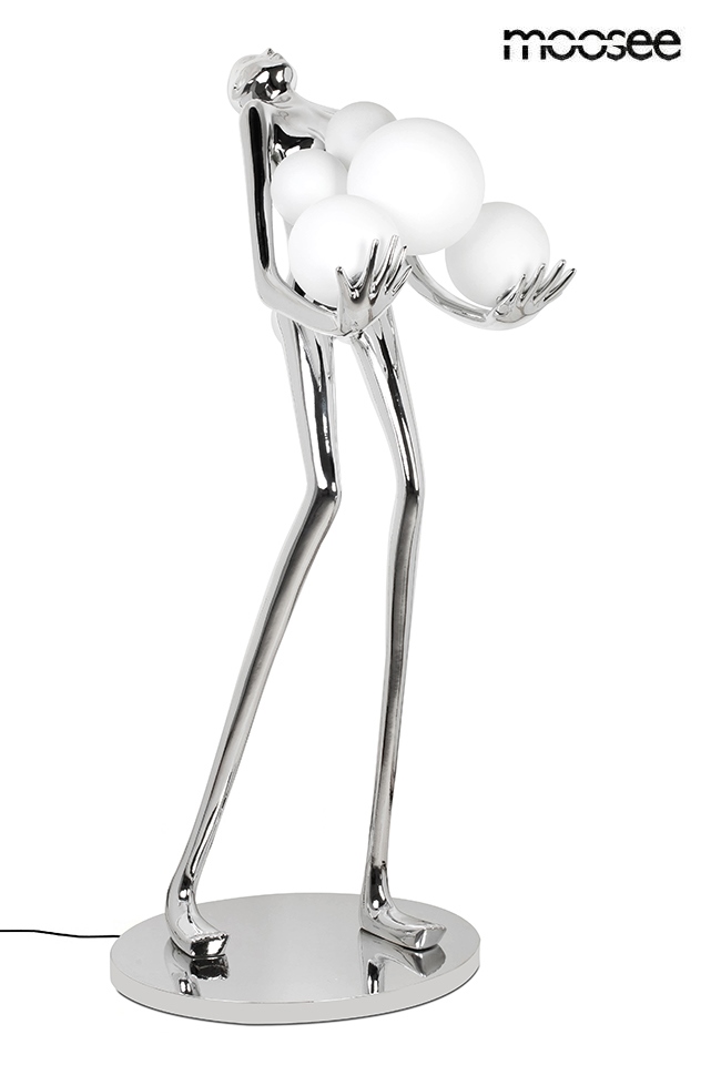 Produse - Lampadar Human Silver Premium 80x70x180 cm, Fibra de Sticlă Oglindă Cromat - Moosee