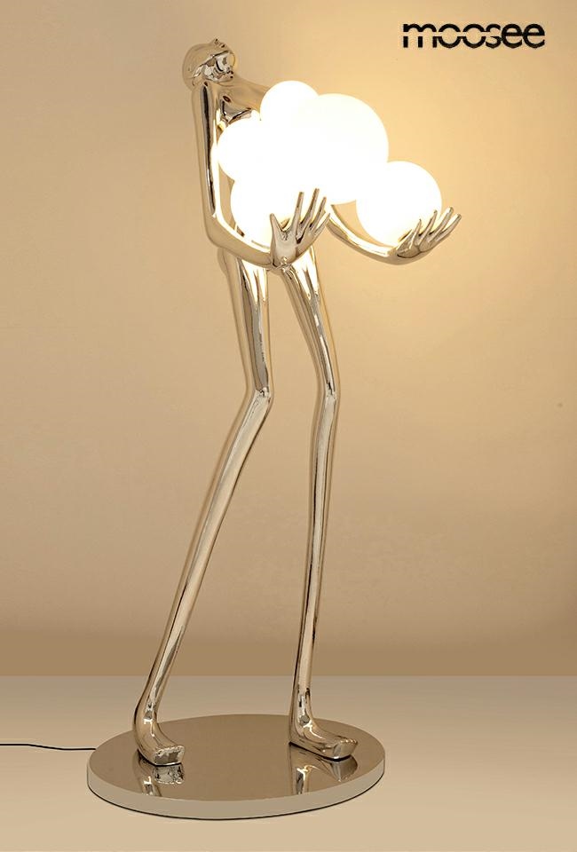 Lampadar Human Silver Premium 80x70x180 cm, Fibra de Sticlă Oglindă Cromat - Moosee [2]