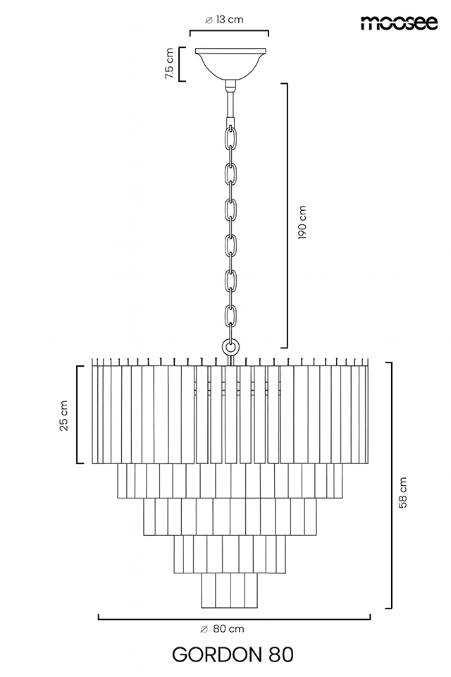 Pendul Gordon 80x80x255,5 cm, Oțel Auriu - Moosee [9]