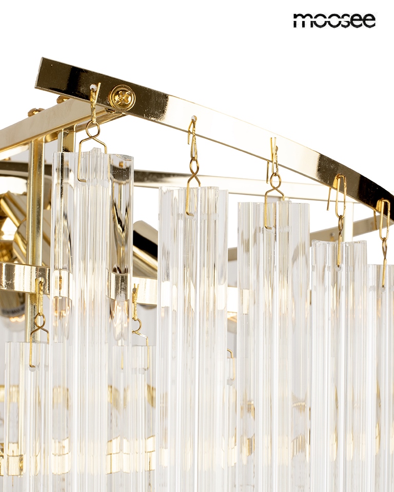Pendul Luma 60x60x45 cm, Metal și Cristal Auriu - Moosee [3]