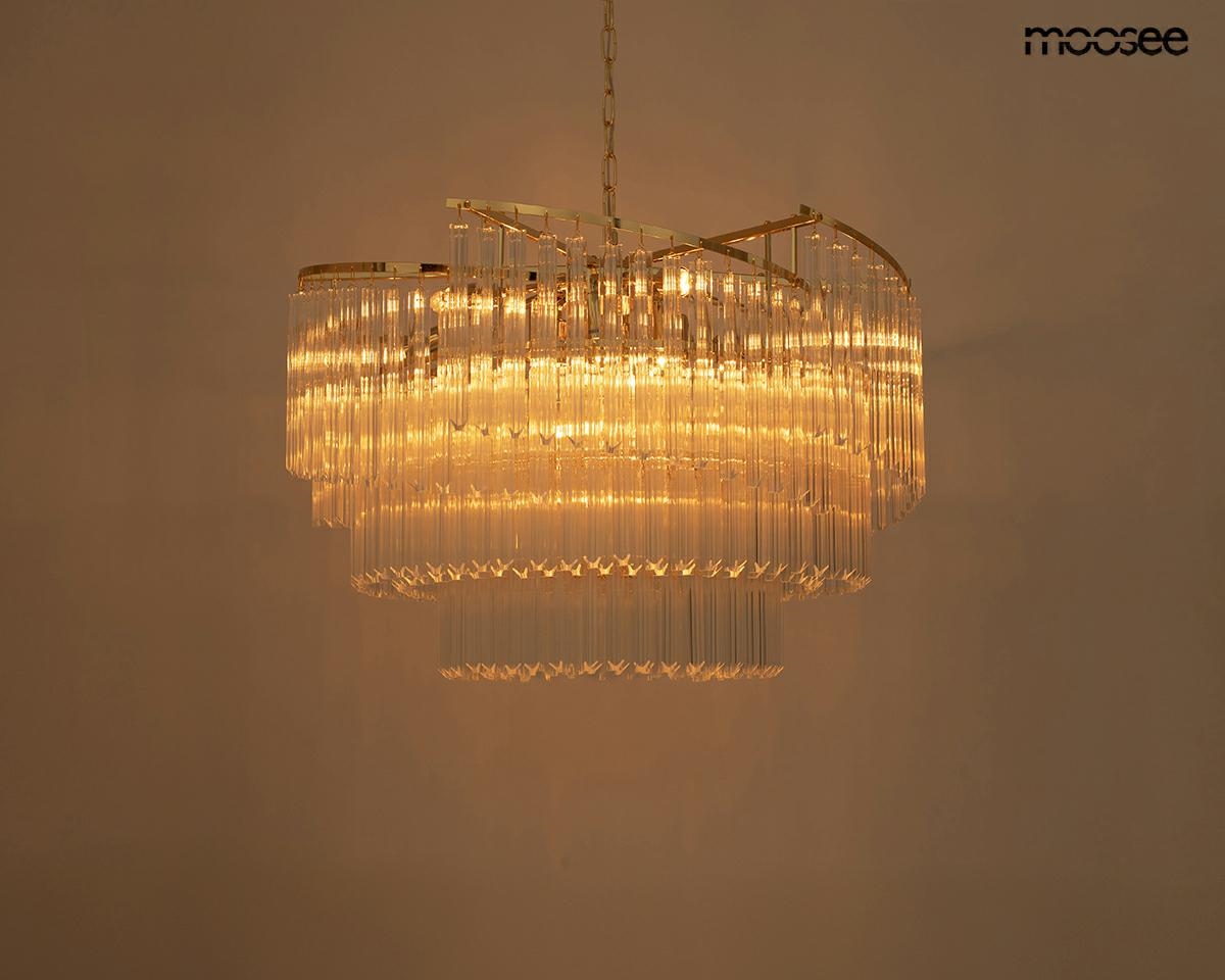 Pendul Luma 60x60x45 cm, Metal și Cristal Auriu - Moosee [2]