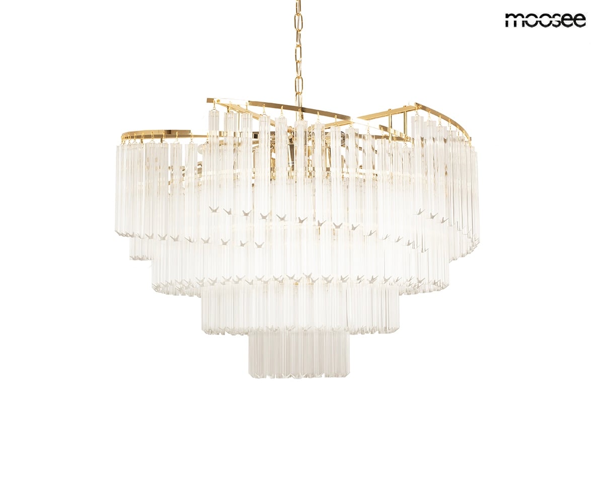 Produse - Pendul Luma 80x80x45 cm, Metal și Cristal Auriu - Moosee