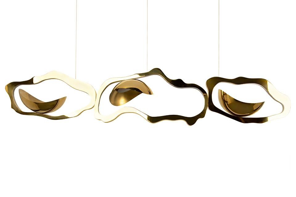 Produse - Pendul Chain 210x30x205 cm, Oțel Auriu Lucios - Moosee