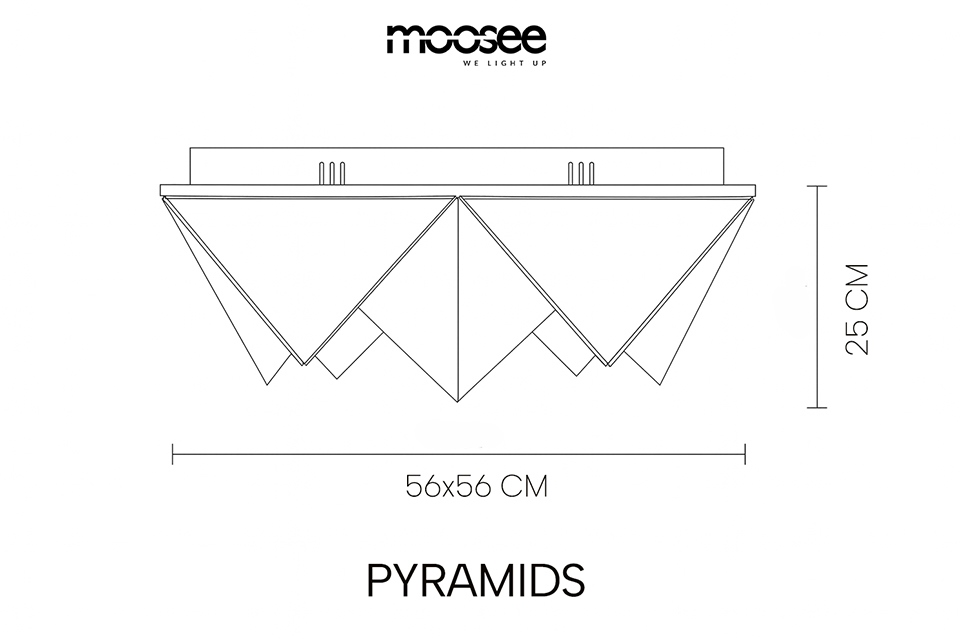 Plafonieră Pyramids 56x56x25 cm, Auriu - Moosee [7]