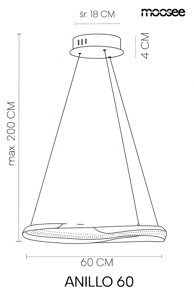 Pendul Anillo 60x60x208 cm, Metal - Moosee [8]