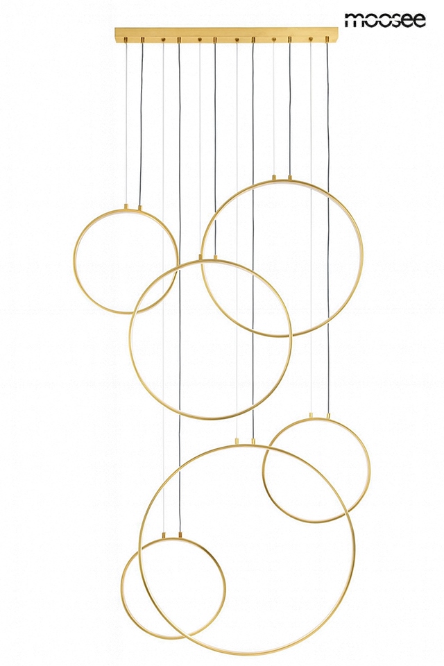 Produse - Pendul Circulo Six 105x8x275 cm, Metal Auriu - Moosee