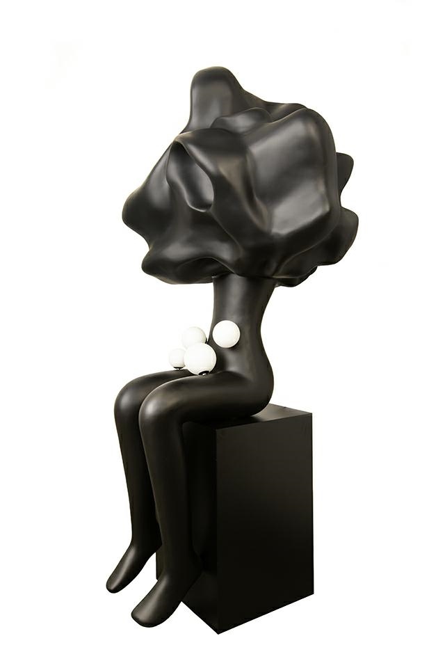 Produse - Lampadar Human In The 45x45x205 cm, Fibră de Sticlă Negru - Moosee