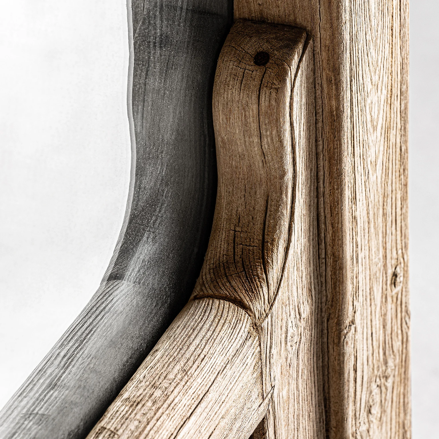 Oglinda Decorativa din Oglinda si Lemn de Teak, Maro, 81x8x125 cm - VicalHome 31721 [9]