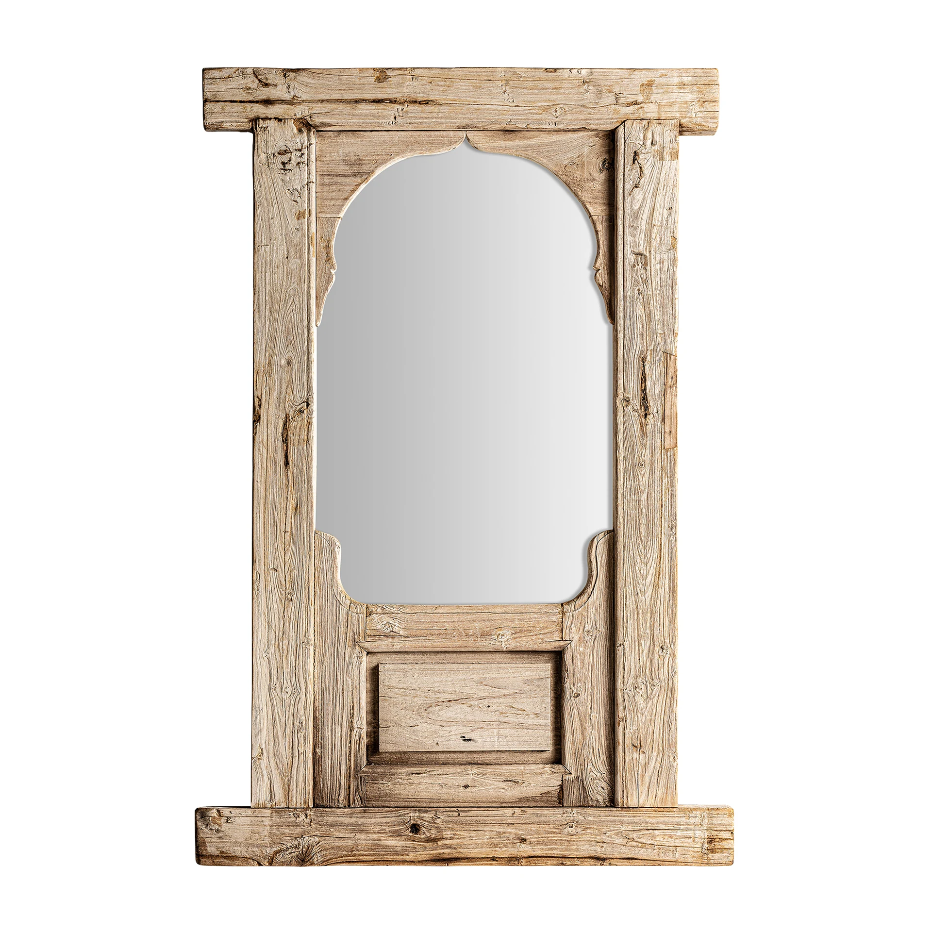 Oglinda Decorativa din Oglinda si Lemn de Teak, Maro, 81x8x125 cm - VicalHome 31721 [1]