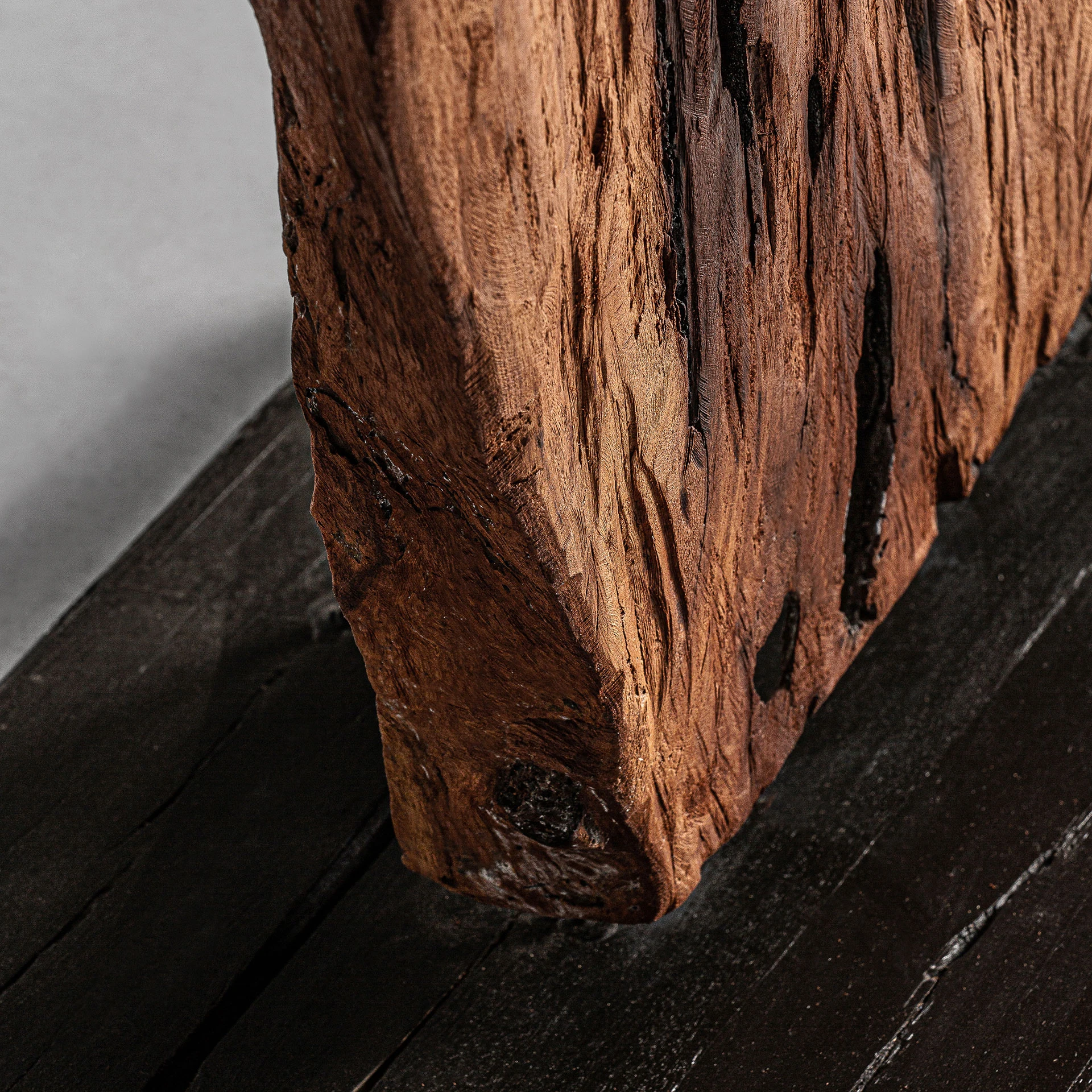 Oglinda Decorativa din Oglinda si Lemn de Teak, Maro, 51x40x230 cm, Stil Etnic - VicalHome 32632 [5]