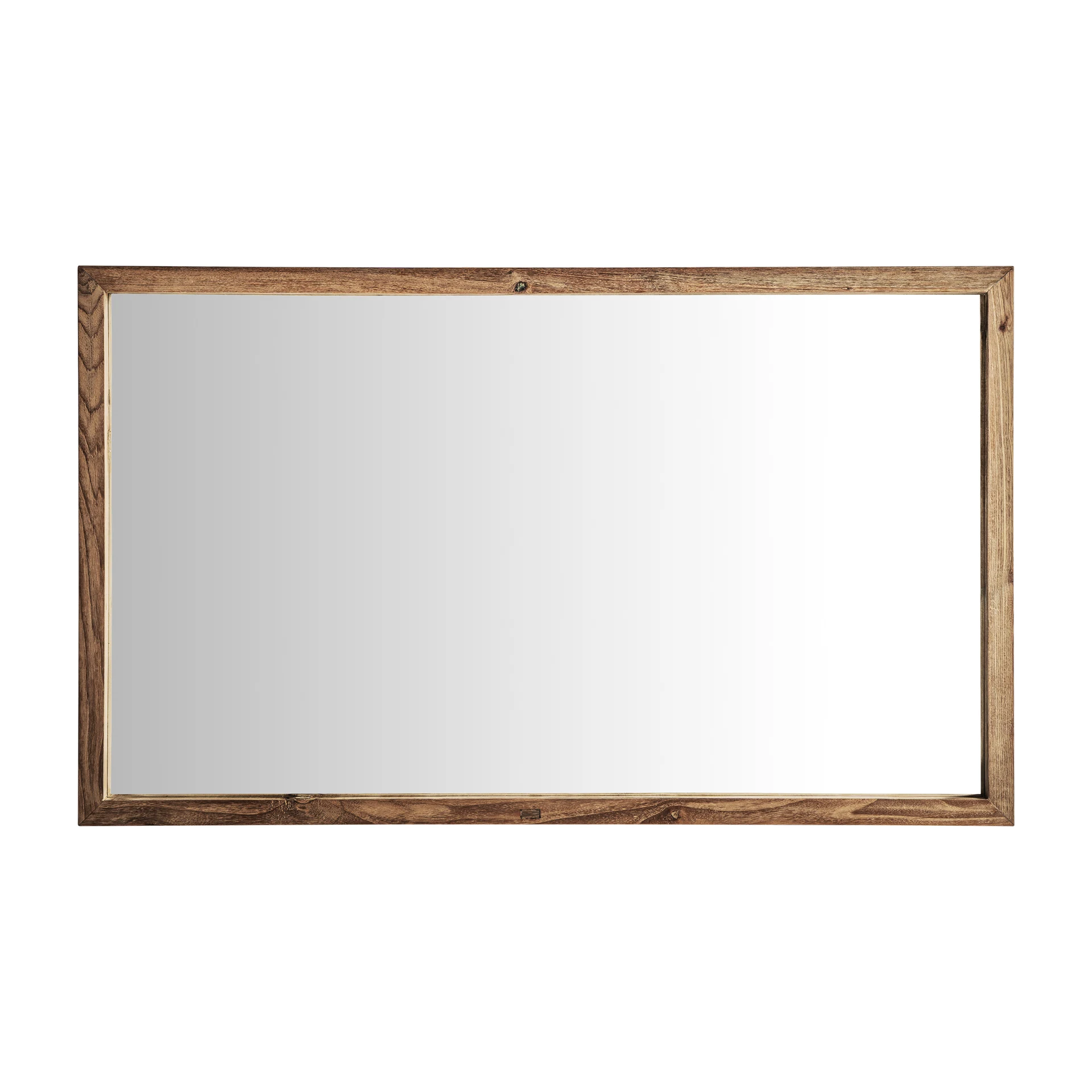 Oglinda Decorativa din Lemn de Tec Reciclat si Oglinda, Maro Deschis, 90x6x150 cm - VicalHome 37670 [2]