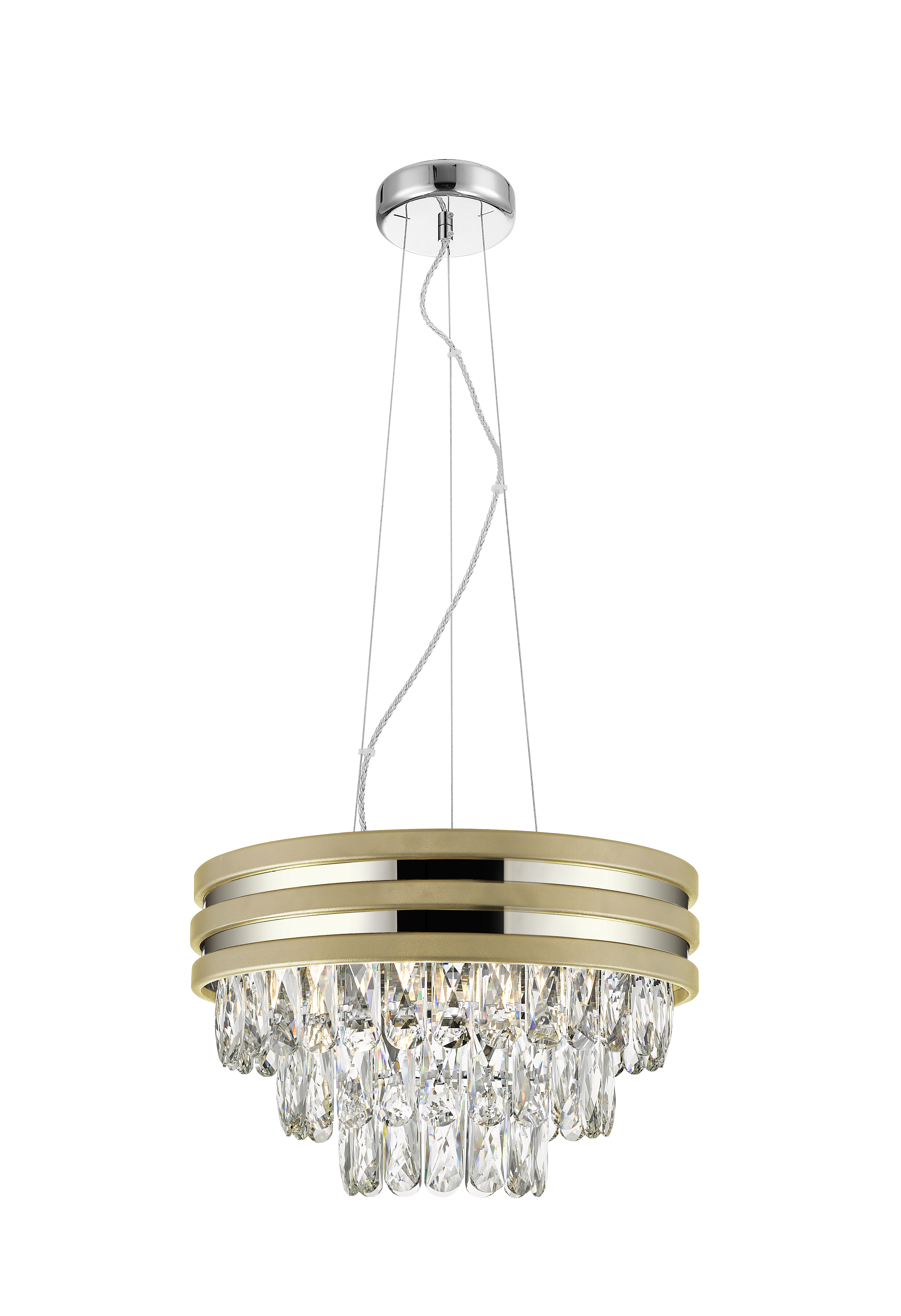 Lustra de lux glam aurie/argintie NAICA Ø38 cm cu cristale design modern, 003064-020103 - Zumaline [2]