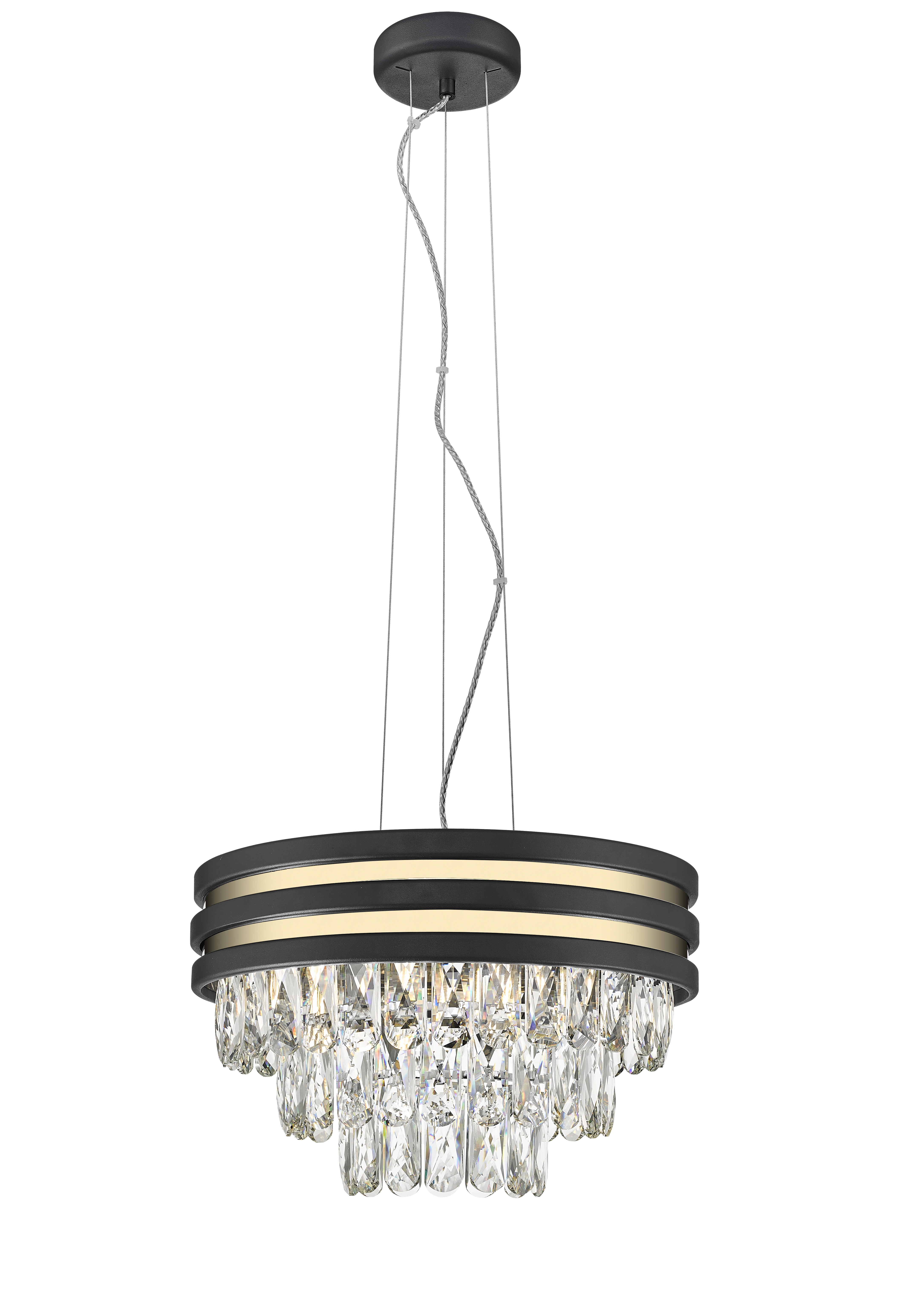 Lustra de lux glam auriu/negru NAICA Ø38 cm cu cristale design modern, 003064-020087 - Zumaline [2]