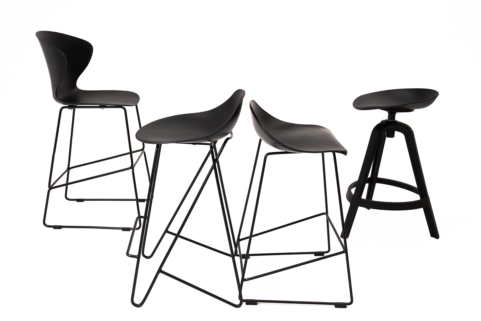 Scaun de Bar Rolf 47x48x92 cm, Polipropilenă Negru - King Home [2]