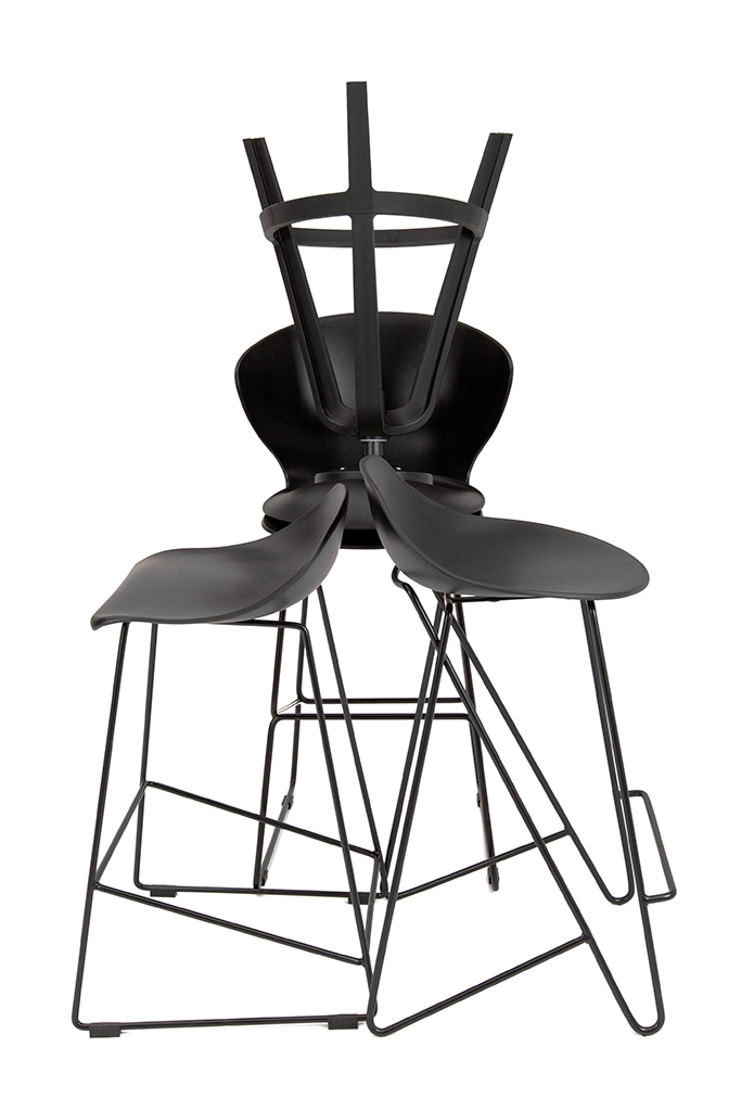 Scaun de Bar Rolf 47x48x92 cm, Polipropilenă Negru - King Home [5]