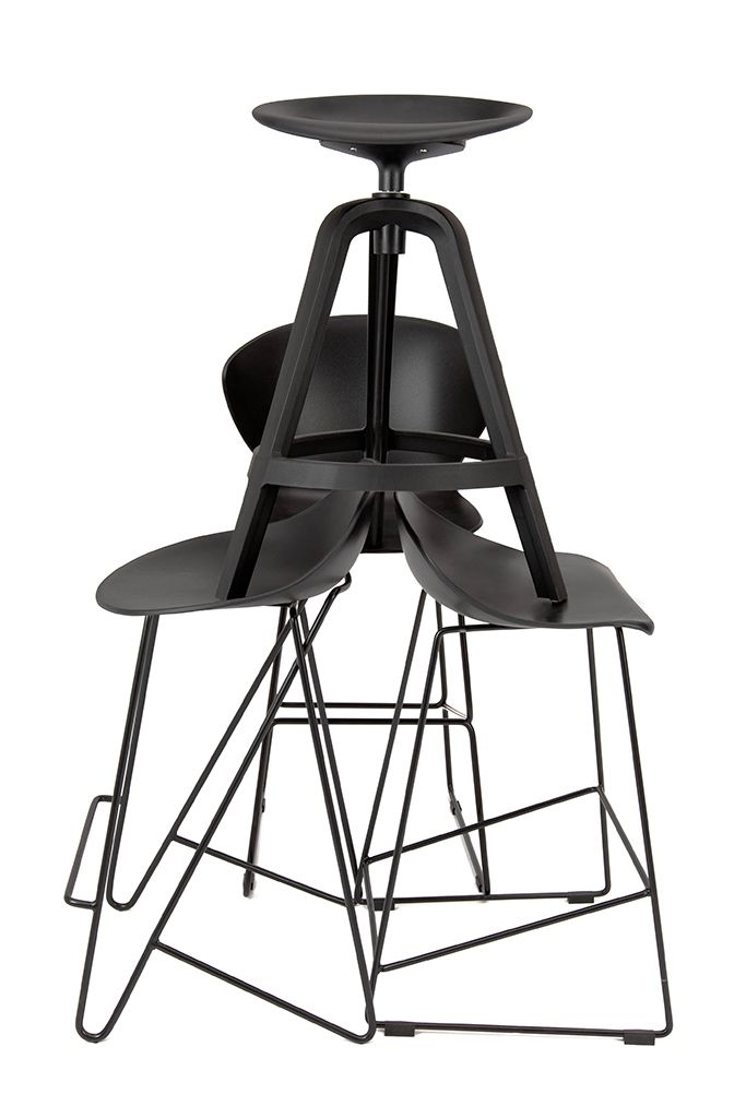 Scaun de Bar Rolf 47x48x92 cm, Polipropilenă Negru - King Home [6]