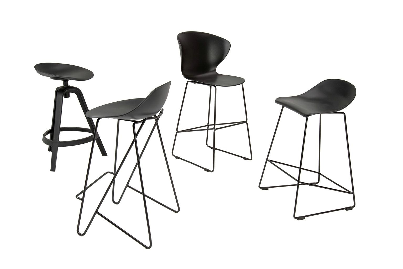 Scaun de Bar Rolf 47x48x92 cm, Polipropilenă Negru - King Home [7]