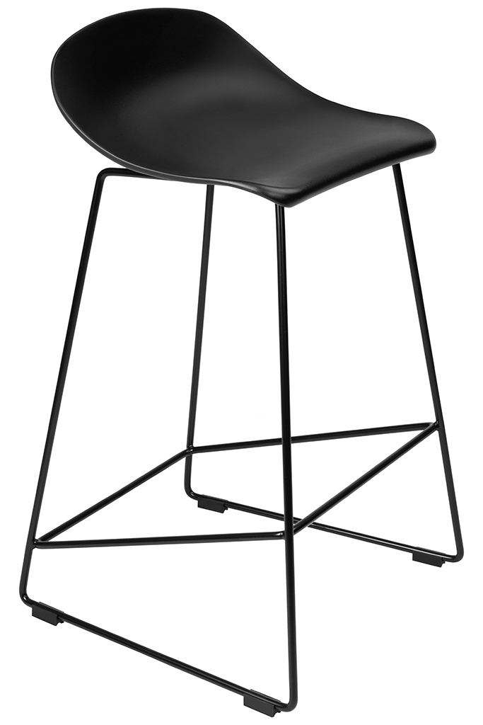 Scaun de Bar Rolf 47x48x92 cm, Polipropilenă Negru - King Home [8]