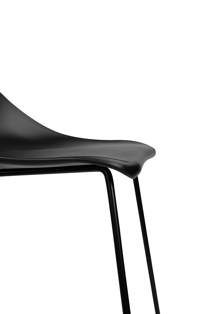 Scaun de Bar Rolf 47x48x92 cm, Polipropilenă Negru - King Home [12]