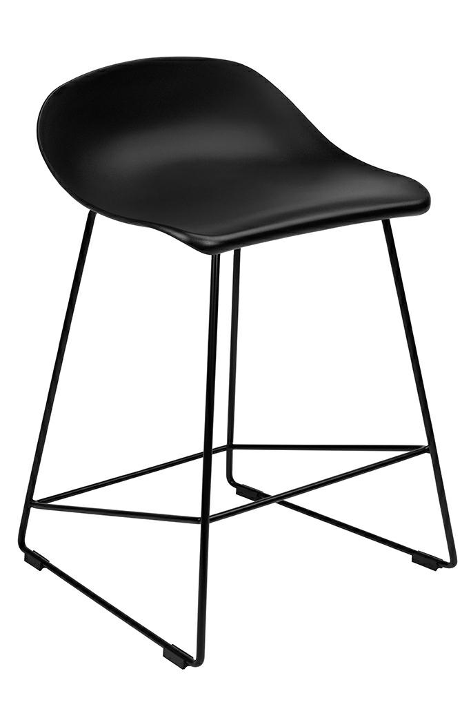 Scaune de bar - Scaun de Bar Rolf 47x48x81 cm, Polipropilenă și Metal Negru - King Home
