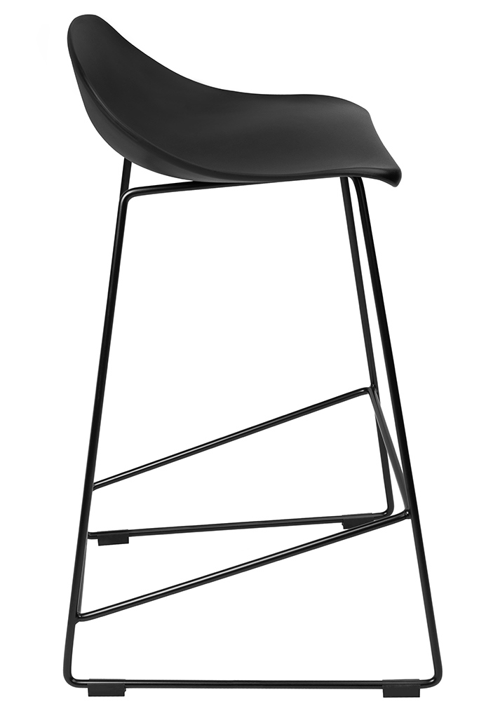 Scaun de Bar Rolf 47x48x81 cm, Polipropilenă și Metal Negru - King Home [2]