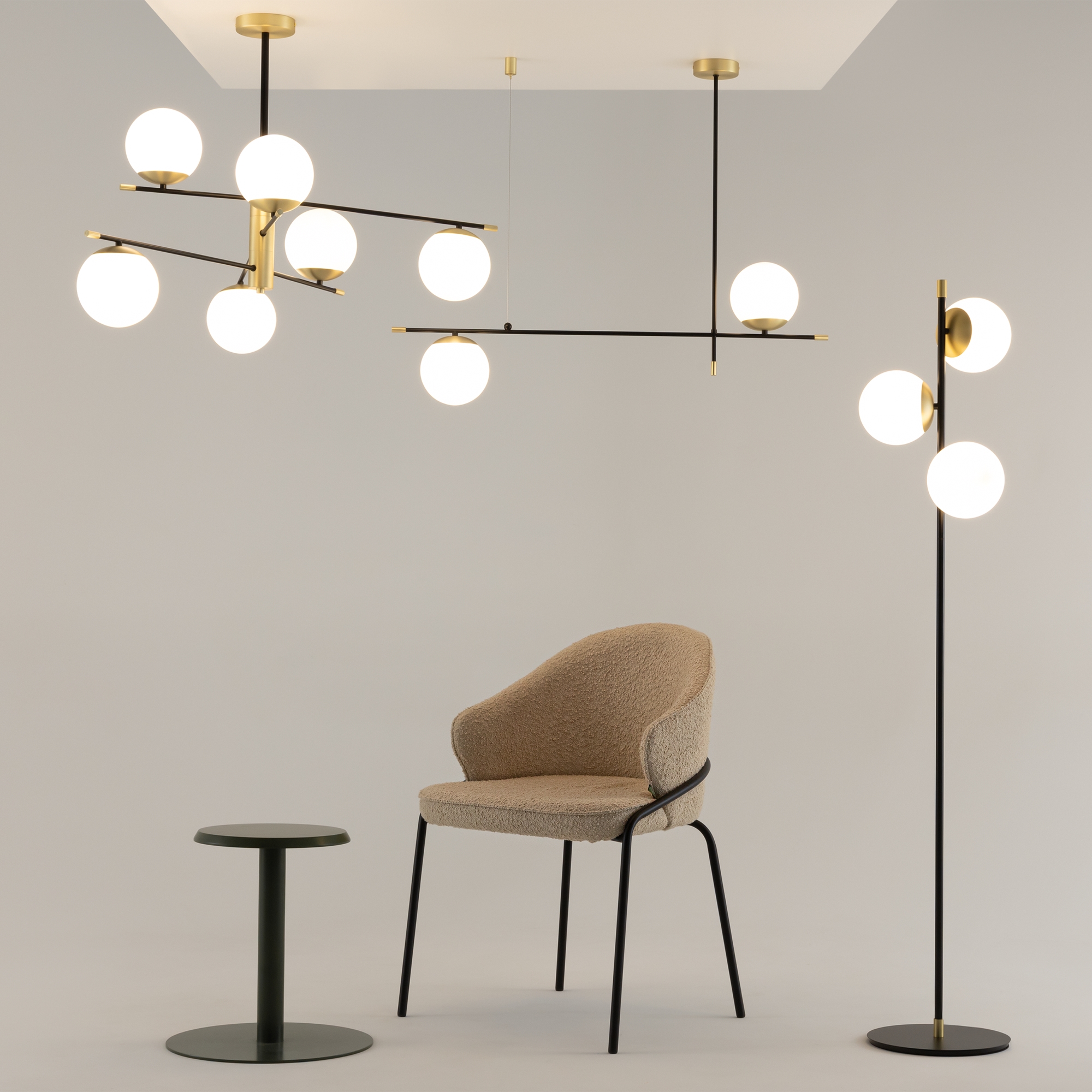 Lampadar Nostalgia, Metal Negru și auriu, 40W, MAYTONI MOD048FL-03G [3]