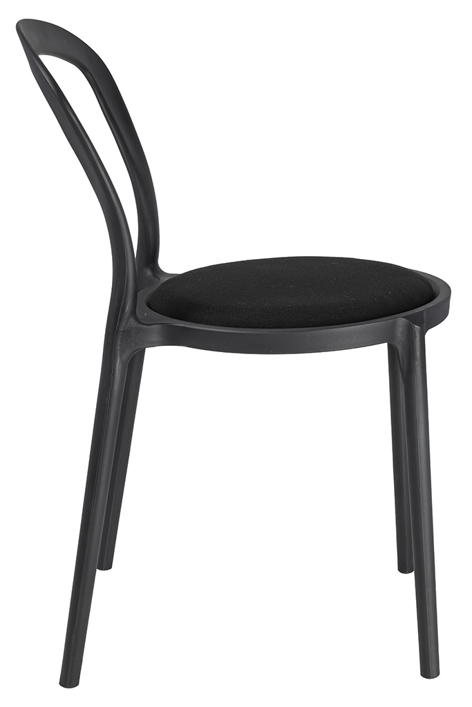 Set de 2 Scaune Slim 43,5x55,5x83 cm, Polipropilenă și Țesătură Negru - King Home [2]