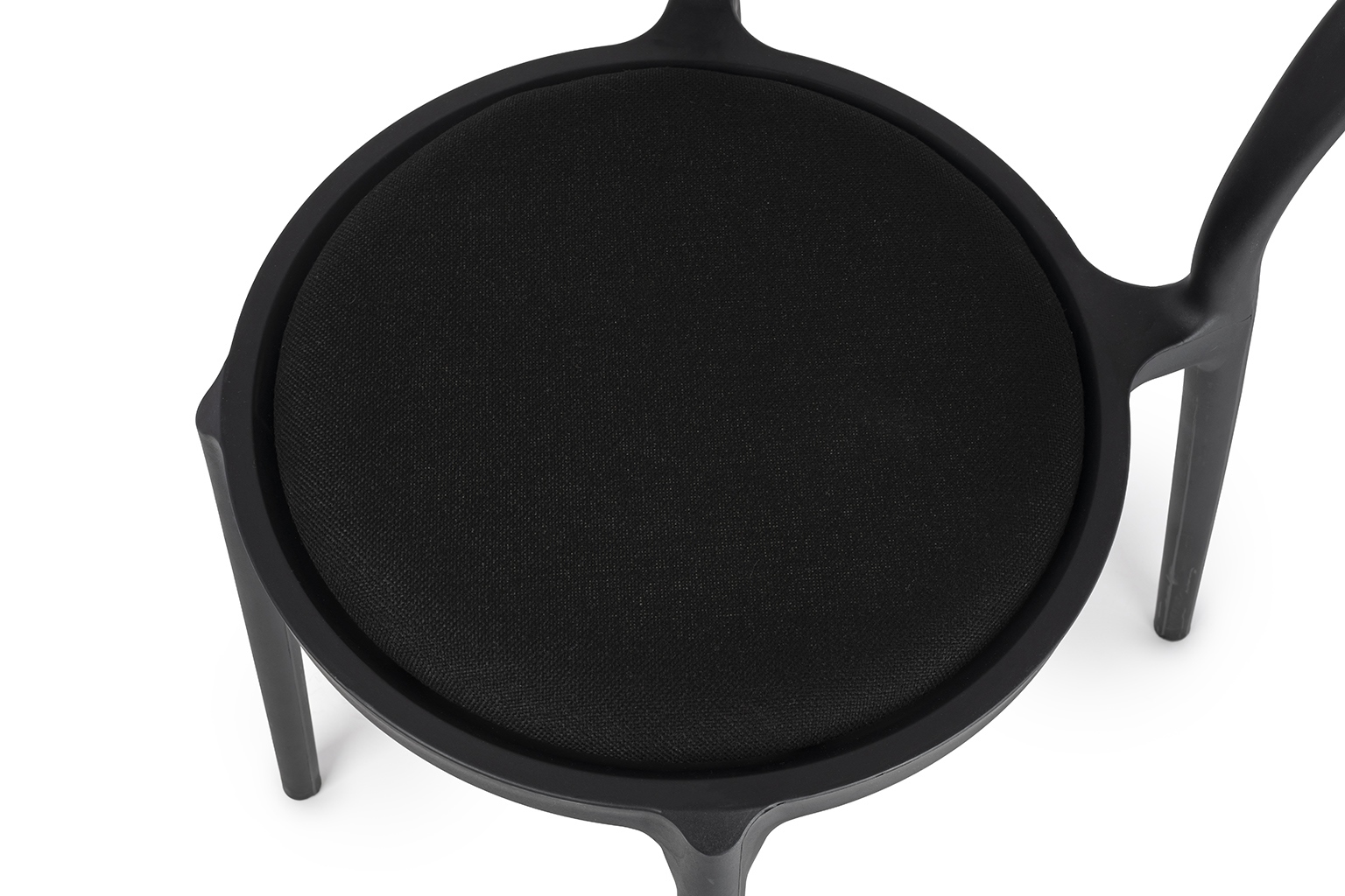 Set de 2 Scaune Slim 43,5x55,5x83 cm, Polipropilenă și Țesătură Negru - King Home [5]