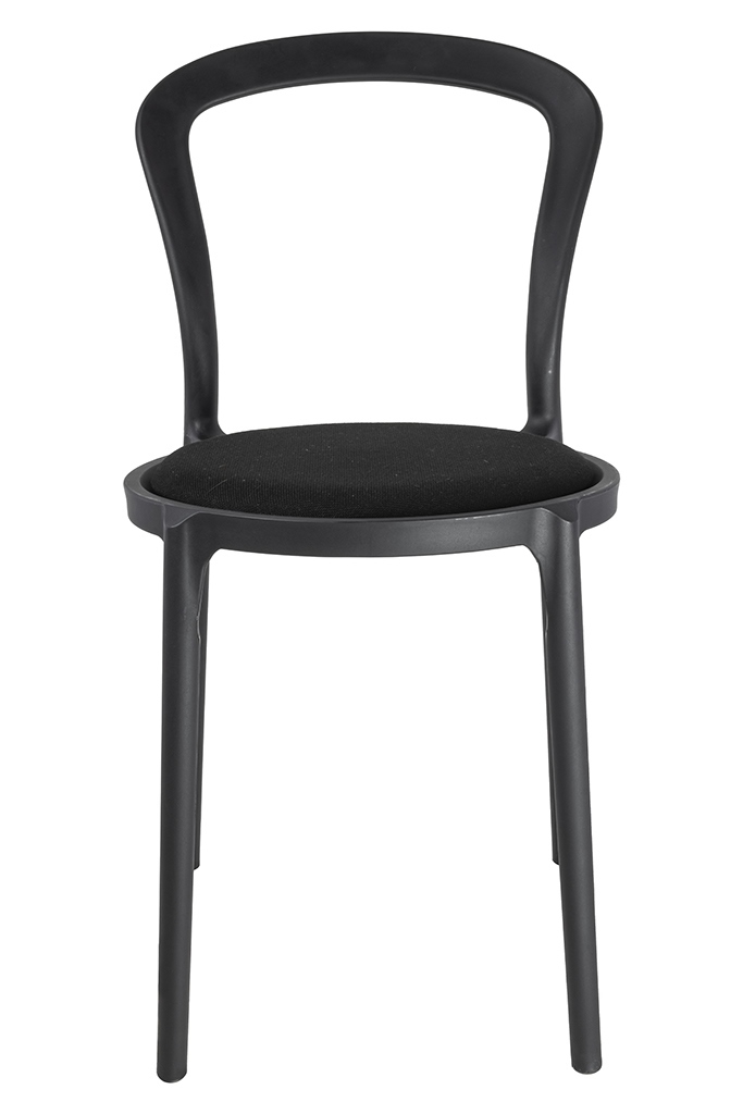 Set de 6 Scaune Slim 43,5x55,5x83 cm, Polipropilenă și Țesătură Negru - King Home [4]