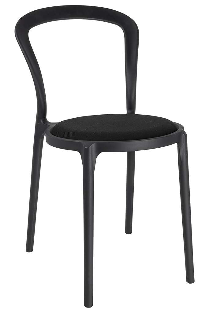 Scaune - Scaun Slim 43,5x55,5x83 cm, Polipropilenă și Țesătură Negru - King Home